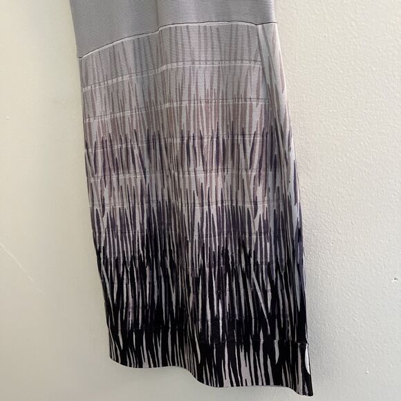 FRENCH CONNECTION Futuristic Knit Fitted Bodycon Bandage Dress, Silver- Size 6 - Picture 6 of 10